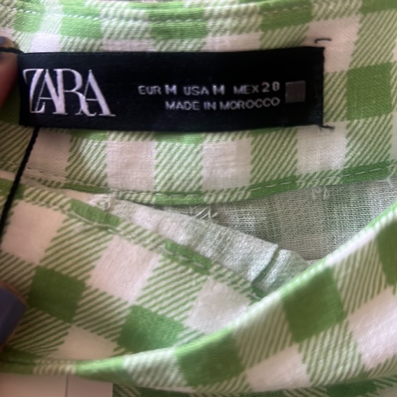 Zara green white Gingham skorts - Picture 10 of 11